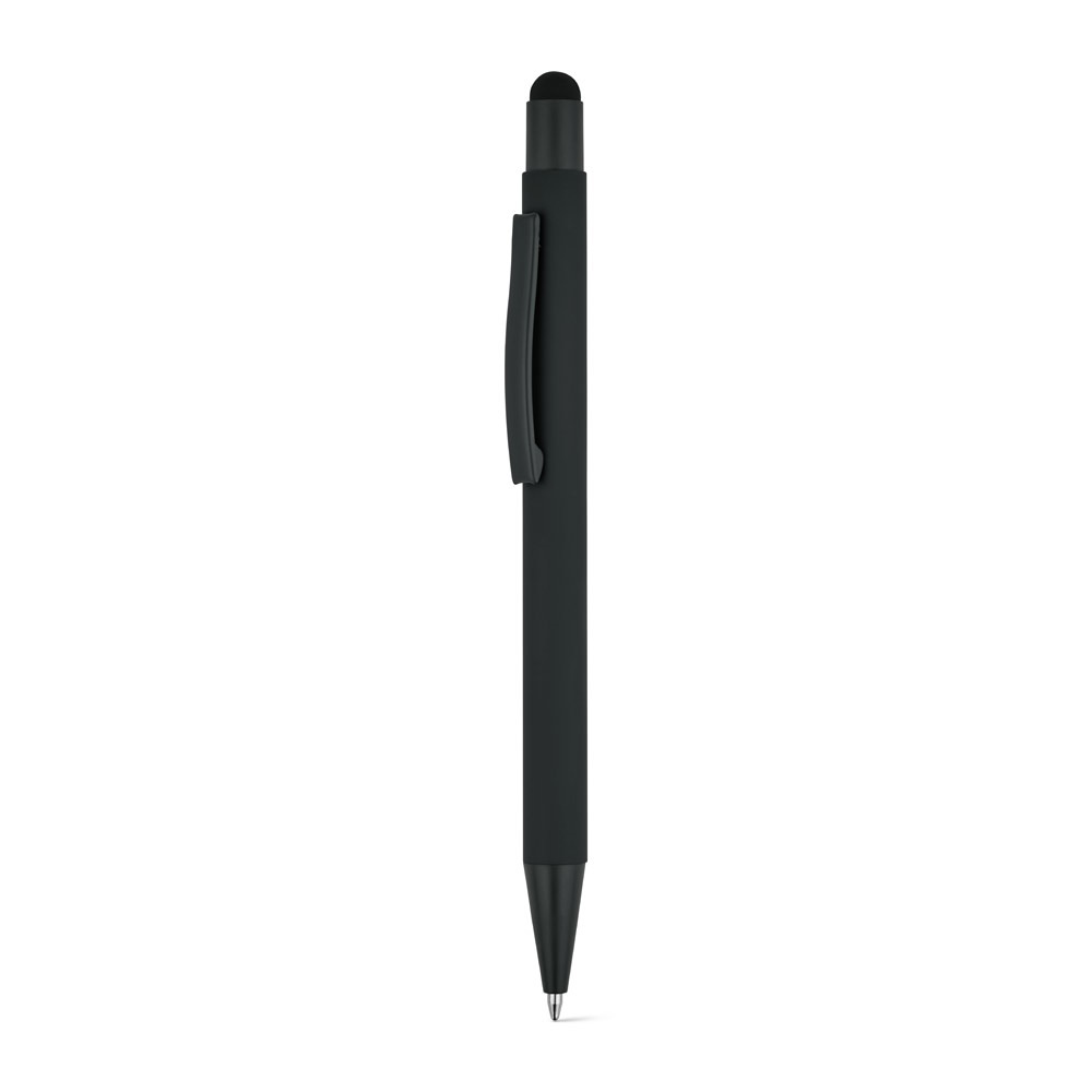 CLINT TOUCH. Stylo à bille au design moderne, fabriqué à partir d'aluminium recyclé (100% rAL), avec une finition en caoutchouc