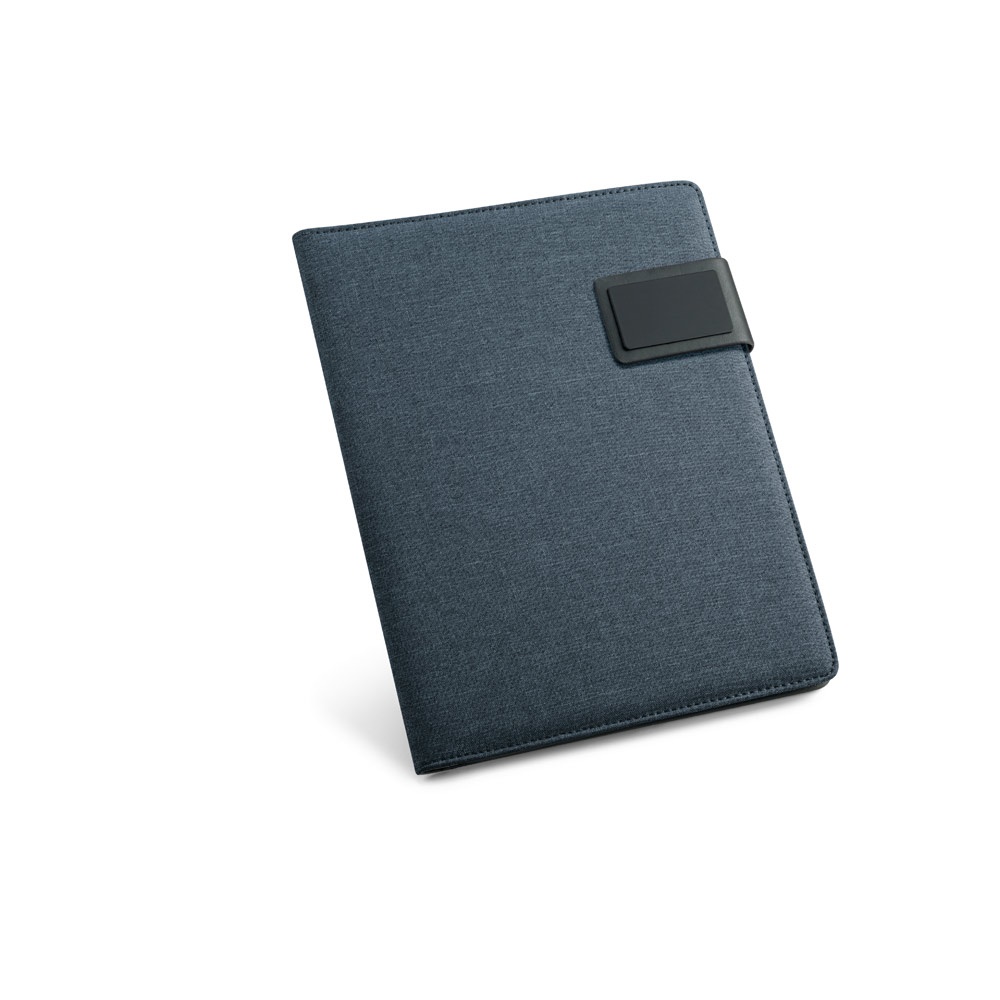 PYNCHON. Porte-documents A5 en simili lin et PU avec bloc de pages lignées