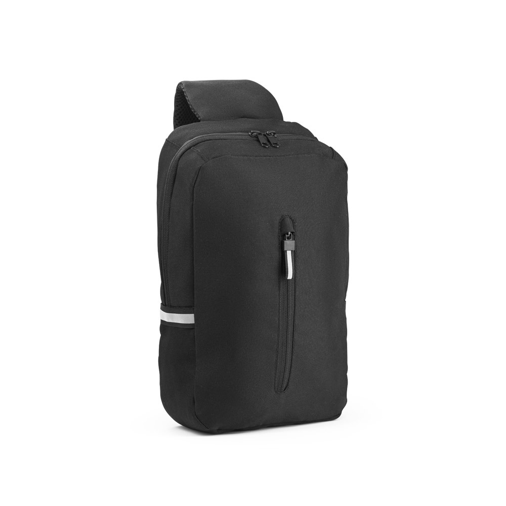 DELFOS. Sac à dos à sangle unique en 300D polyester recyclé et 600D polyester recyclé, avec doublure en polyester recyclé 210D