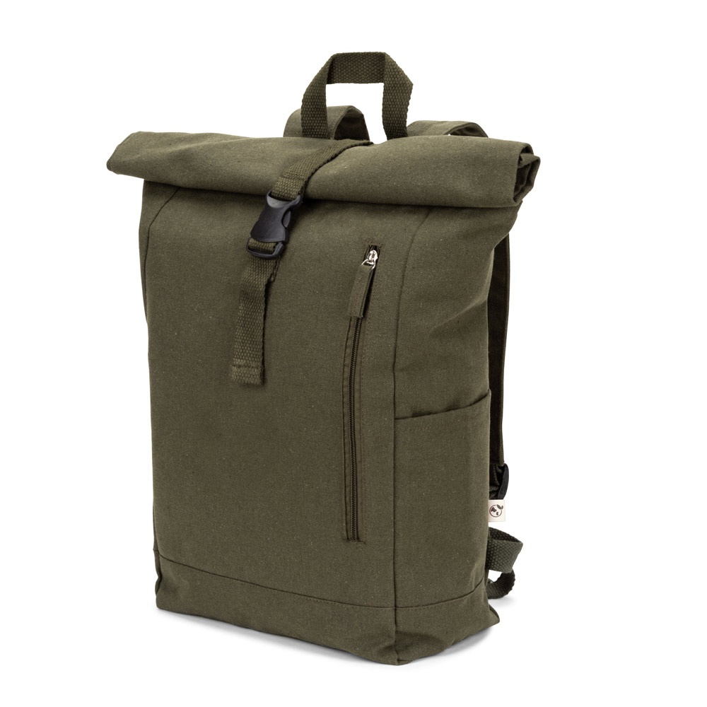 SAINT. Sac à dos à enroulement en coton recyclé et polyester recyclé (380 g/m²)
