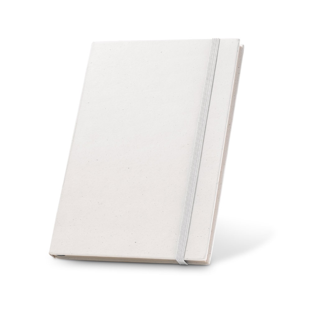 MILKY. Bloc-notes A5 avec couverture rigide en papier 100 % recyclé