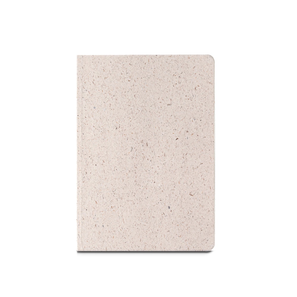 ORGANIC SEMI-RIGID. Bloc-notes A5 avec couverture semi-rigide en matière organique d'éléphant (80%)
