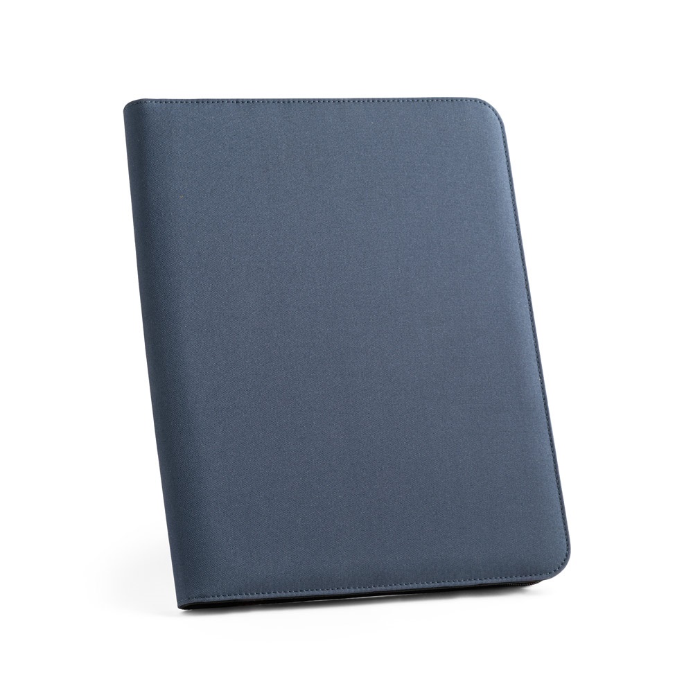 EMERGE FOLDER. Porte documents A4 en 300D polyester recyclé (100% rPET) avec fermeture éclair