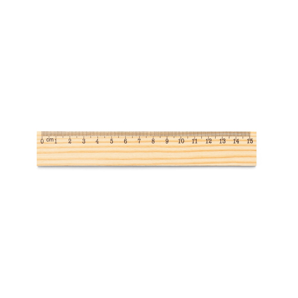WESLEY 15. Règle en bois de pin avec échelle graduée de 15 cm