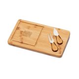 Vue 4 de WOODS. Plateau à fromage avec 2 ustensiles en bambou e acier inoxydable