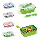 Vue 5 de SAFFRON. Lunch Box. Boîte hermétique rétractable en silicone et PP 640 mL