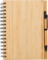 Vue 5 de Carnet Carmen | Bambou | A5 | Ligné | Avec stylo bille