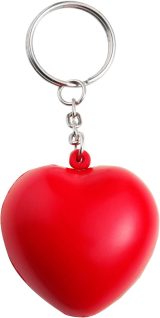 Vue 3 de Porte-clés Lilou | Forme cœur