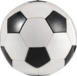 Vue 2 de Ballon de football Ariz | Plastique | Taille 5 | Classique noir et blanc