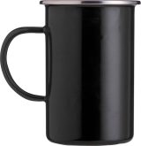 Vue 3 de Mug émaillé Ayden | Bord inox | 500 ml