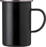 Vue 2 de Mug émaillé Ayden | Bord inox | 500 ml