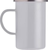 Vue 3 de Mug émaillé Ayden | Bord inox | 500 ml