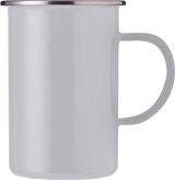 Vue 2 de Mug émaillé Ayden | Bord inox | 500 ml