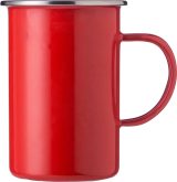 Vue 2 de Mug émaillé Ayden | Bord inox | 500 ml