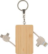 Vue 2 de Porte-clés Bianca | Bambou | Avec câbles de charge