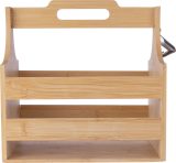 Vue 3 de Porte-bouteilles Hans | Bambou | Avec décapsuleur