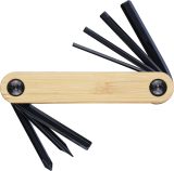 Vue 3 de Kit de réparation vélo Edna | 7 pièces | Bambou