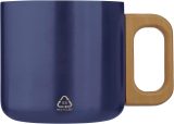 Vue 3 de Mug Dwight | Inox | Manche en bois | 400 ml