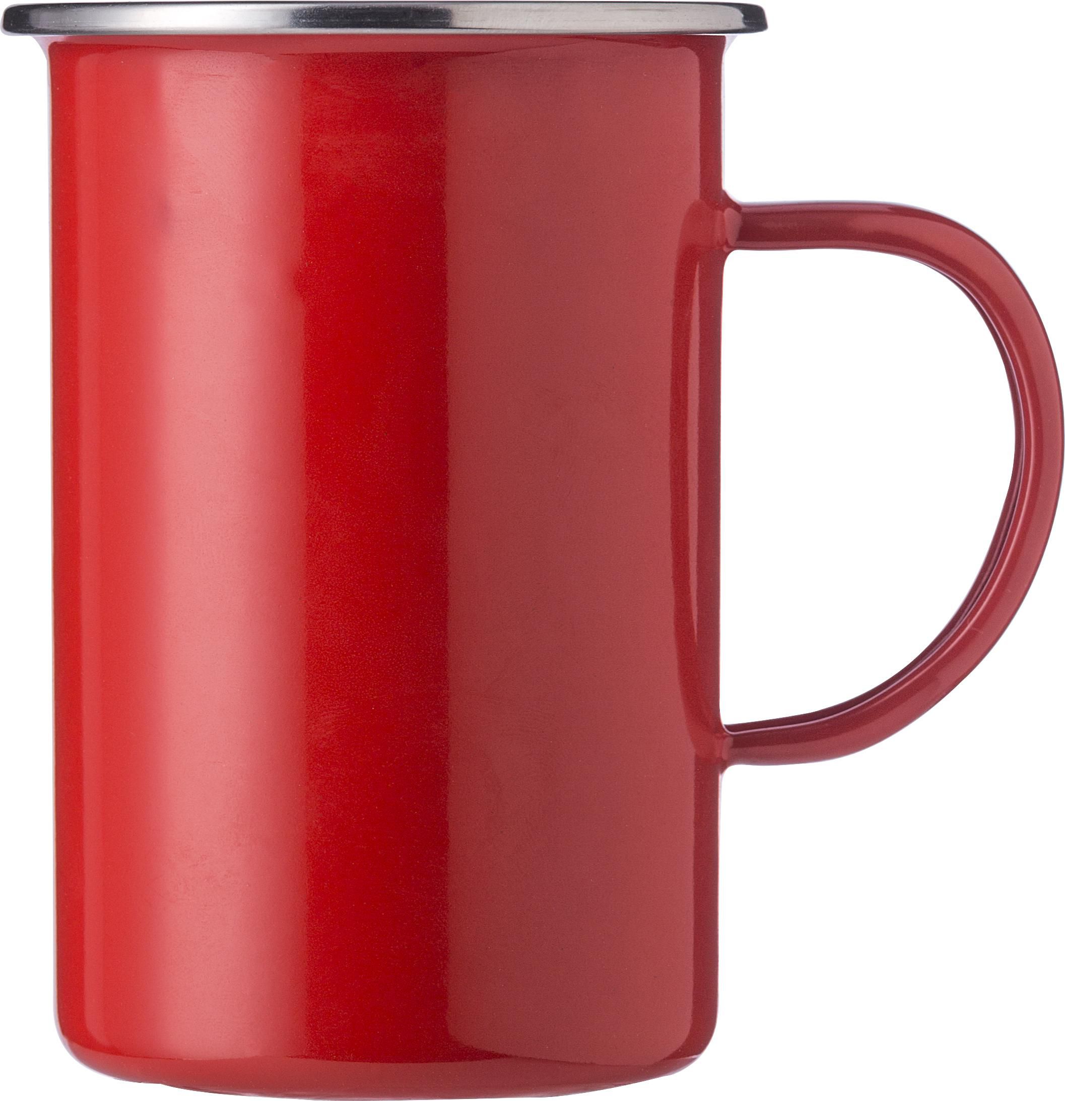Mug émaillé Ayden | Bord inox | 500 ml