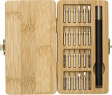 Vue 4 de Set d'outils Willow | Boîte bambou | 25 pcs
