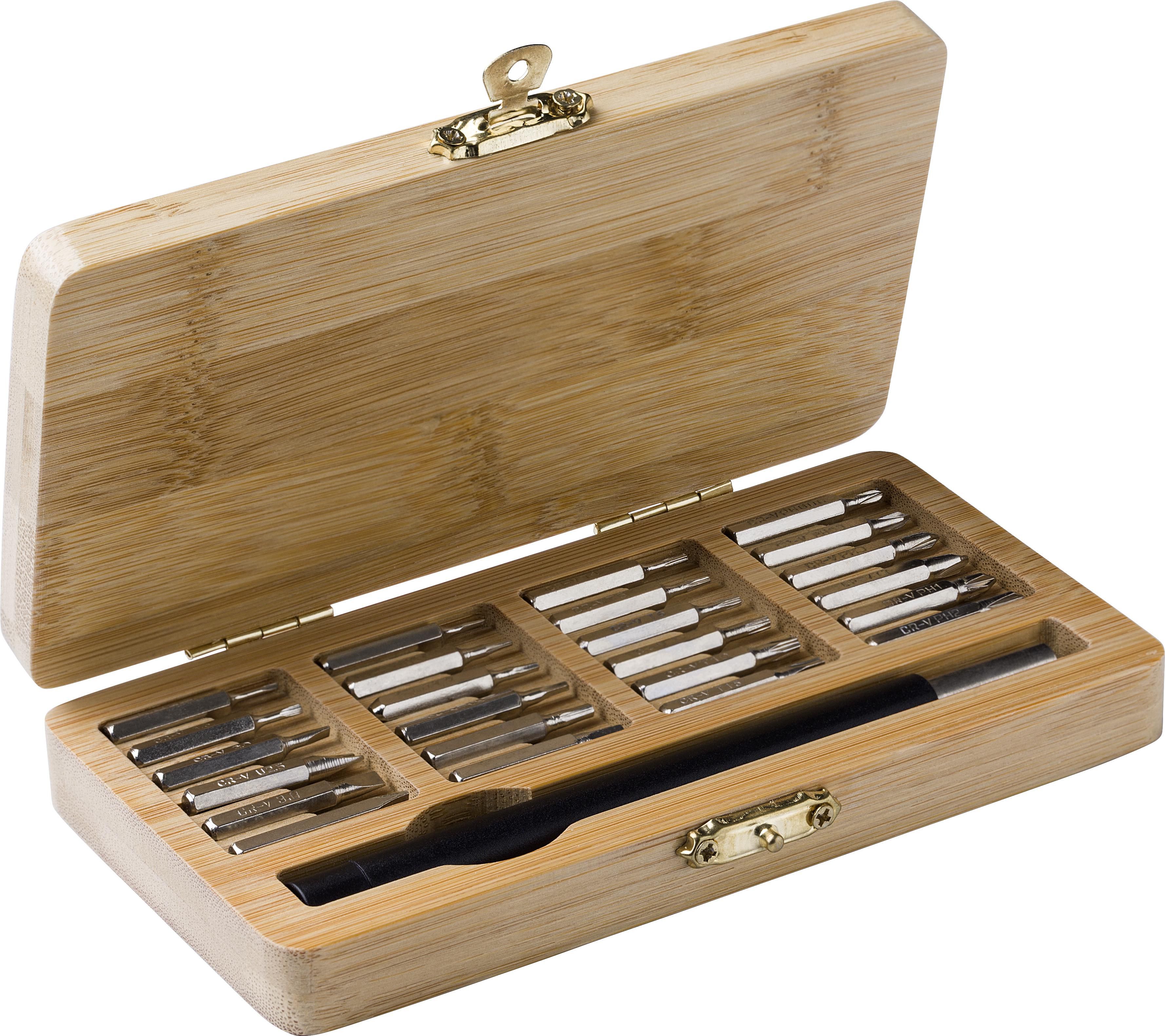 Set d'outils Willow | Boîte bambou | 25 pcs