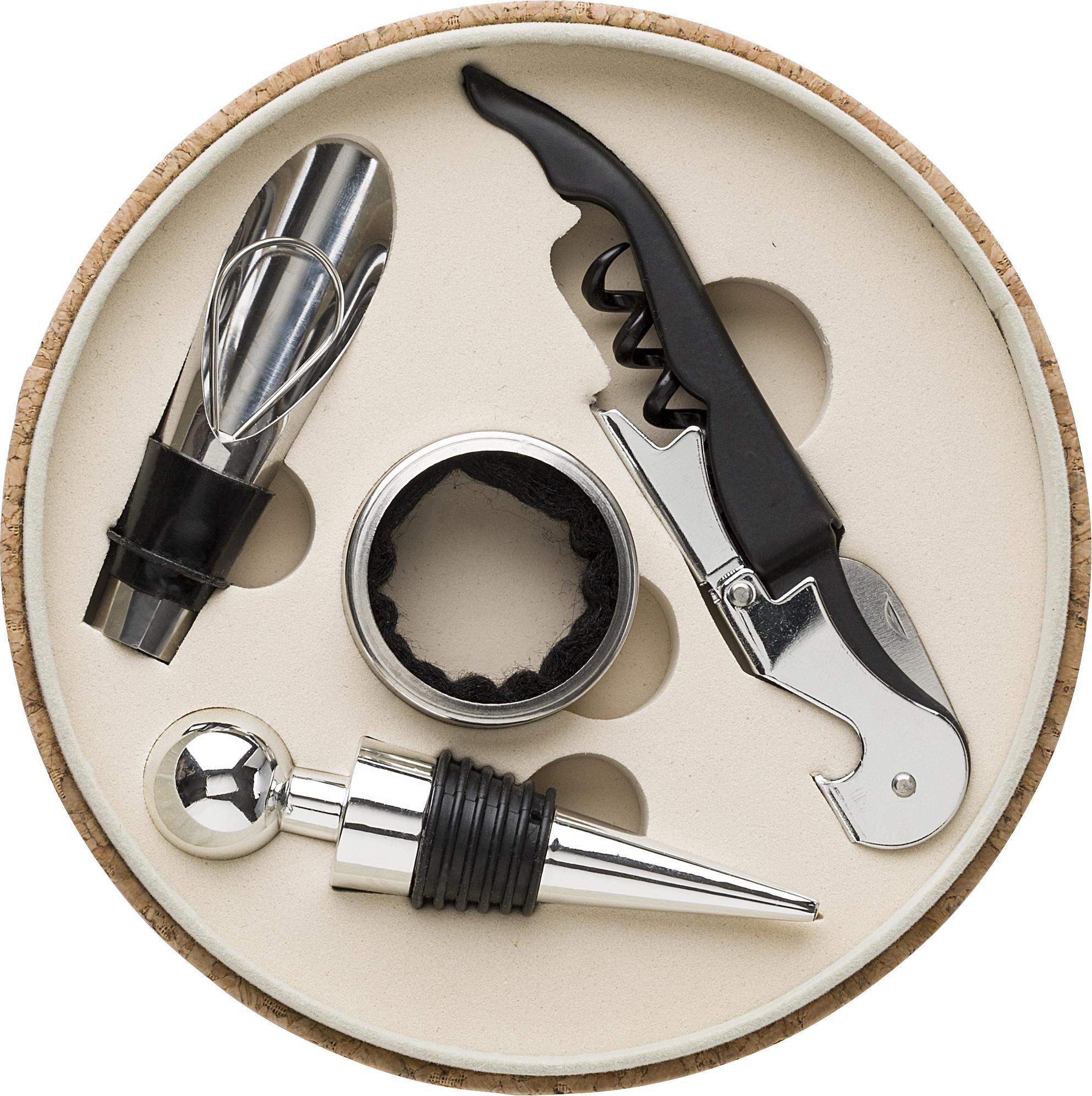 Set de vin Milana | Simili-cuir aspect liège | 4 pcs