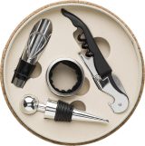 Vue 4 de Set de vin Milana | Simili-cuir aspect liège | 4 pcs