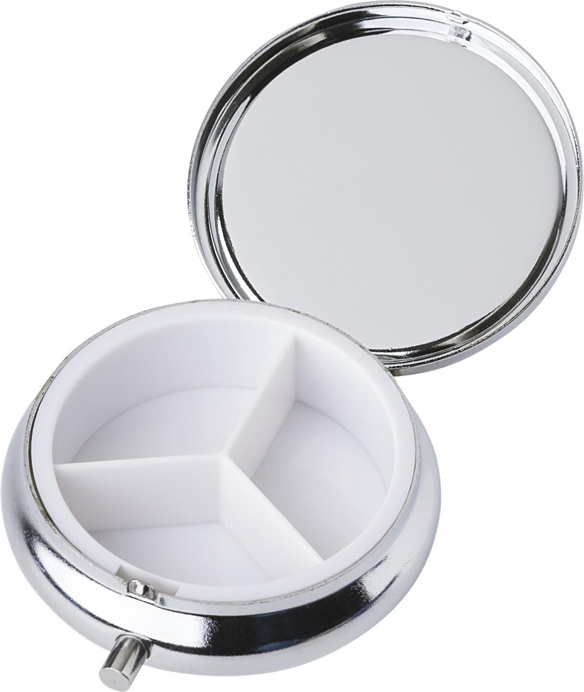 Pilulier Zara | Métal | 3 compartiments | Miroir