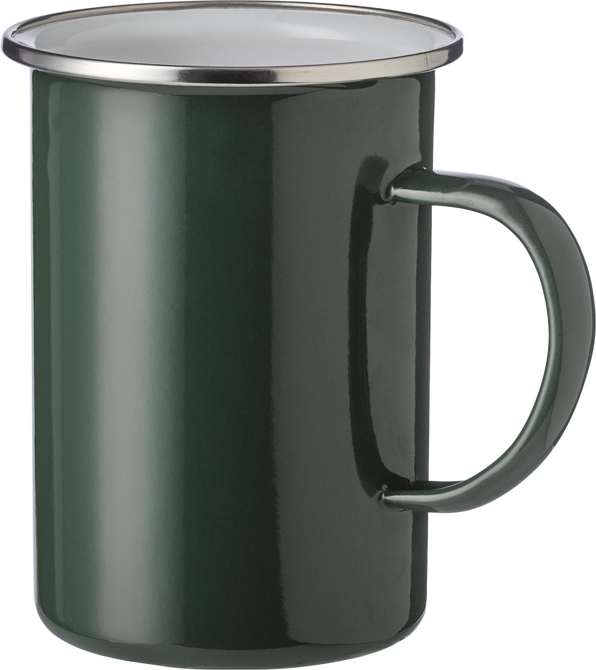 Mug émaillé Ayden | Bord inox | 500 ml