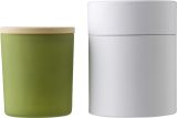 Vue 3 de Bougie Josiah | Verre avec couvercle bambou | Cire de soja | 280 g