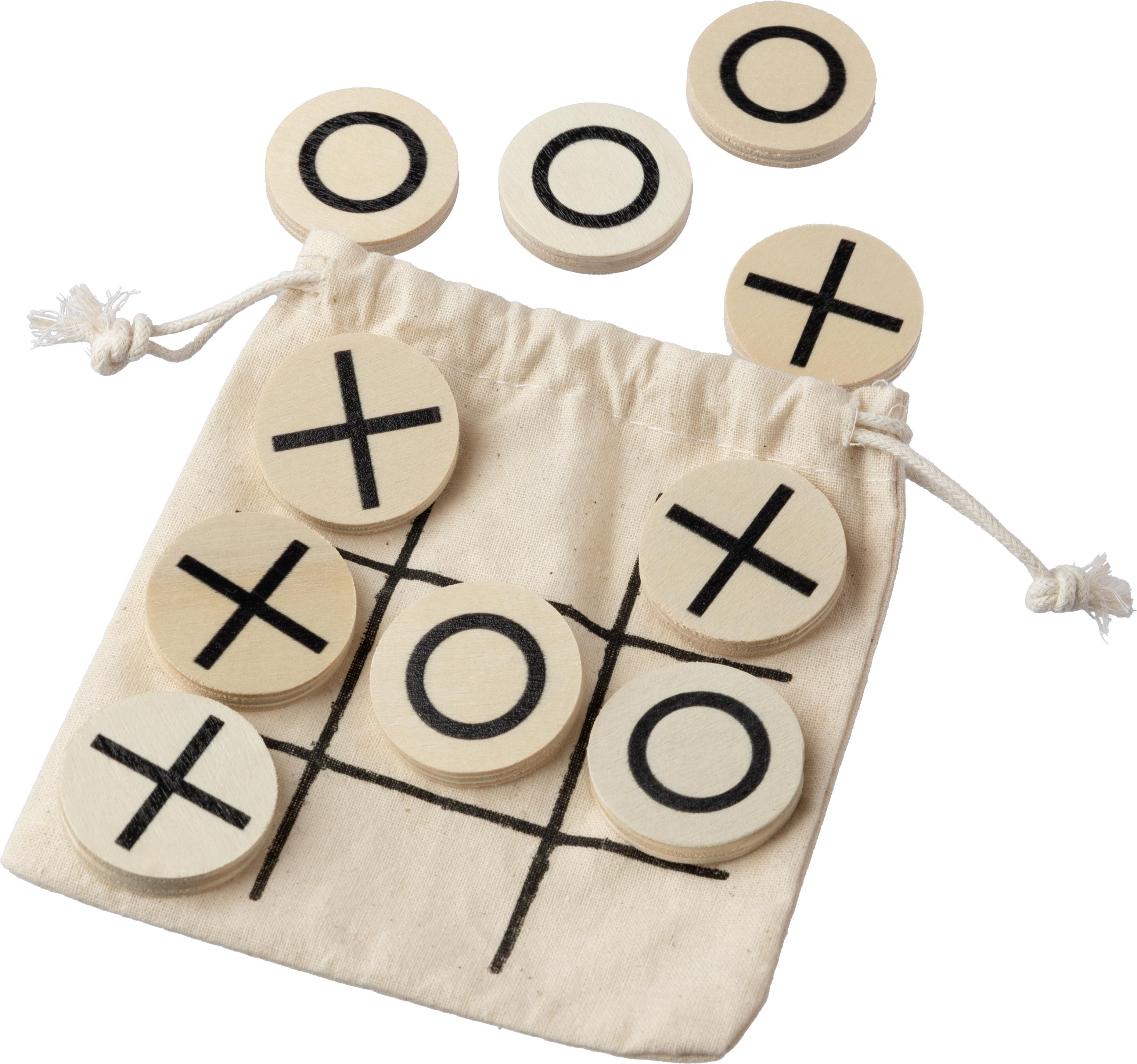Jeu de morpion | Bois | Pochette coton