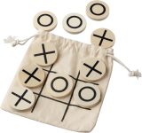 Vue 3 de Jeu de morpion | Bois | Pochette coton