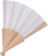 Vue 6 de Éventail Rosanne | Tissu | Manche en bois