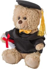 Vue 2 de Peluche Magnus | Ours de remise de diplôme