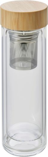 Vue 6 de Gourde Vicente | Verre | Couvercle bambou | 420 ml