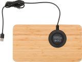 Vue 6 de Chargeur sans fil Faye | Bambou | Organiseur de bureau