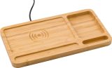 Vue 5 de Chargeur sans fil Faye | Bambou | Organiseur de bureau