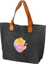 Vue 3 de Sac shopping Hunter | Feutre | Longues anses