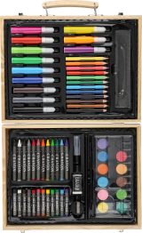 Vue 3 de Set de dessin Thessaly | Coffret en bois | 66 pièces