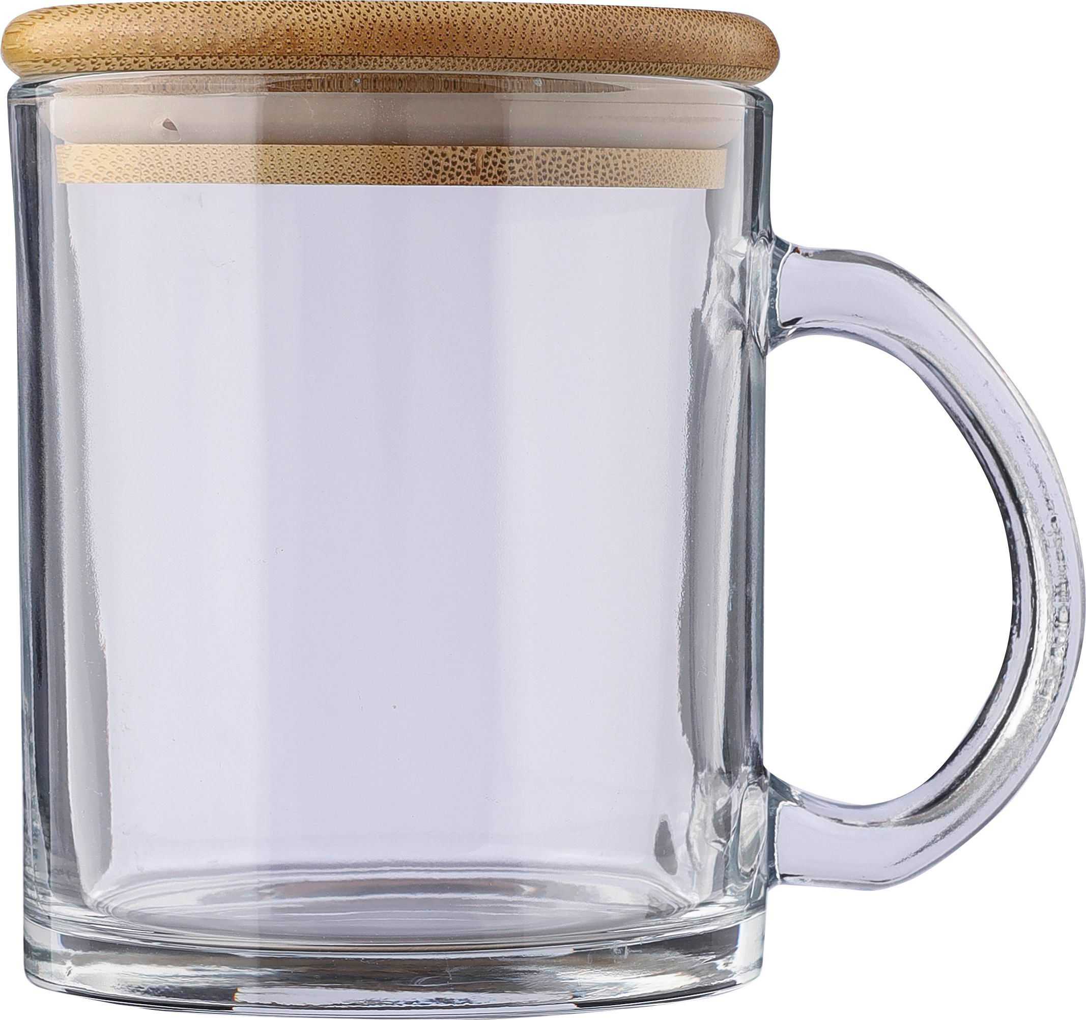 Mug Ashley | Verre | Couvercle bambou | 300 ml