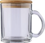Vue 1 de Mug Ashley | Verre | Couvercle bambou | 300 ml