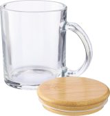 Vue 7 de Mug Ashley | Verre | Couvercle bambou | 300 ml