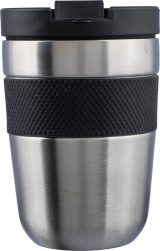 Vue 2 de Mug isotherme Keith | Inox | 300 ml | Grip en silicone
