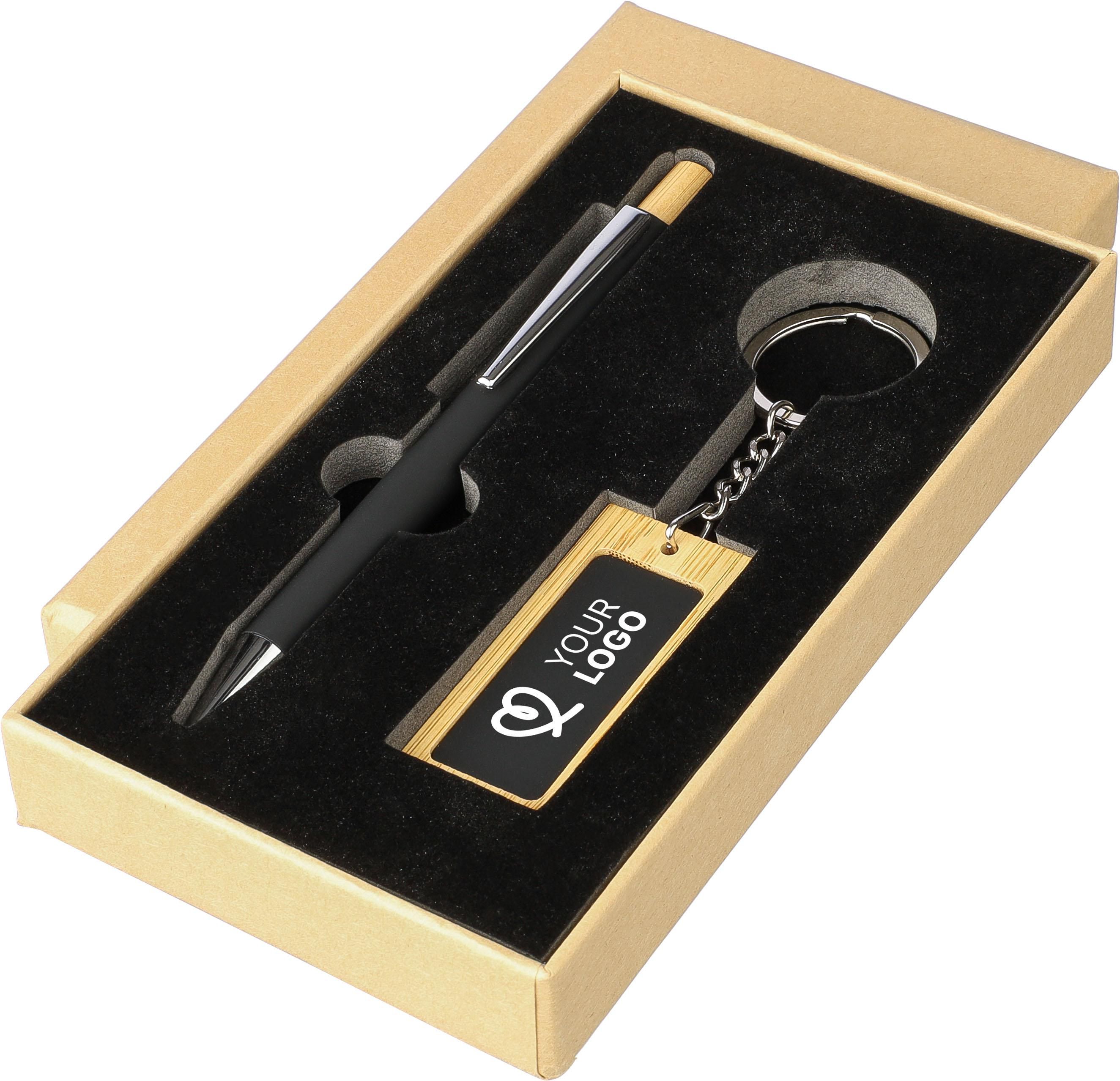 Coffret cadeau Zaid | Stylo à bille et porte-clés