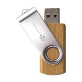 Vue 2 de Twist Bamboo en stock clé USB 16 GB