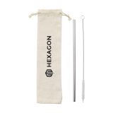 Vue 1 de Reusable 1 piece Straw Set paille acier inoxydable