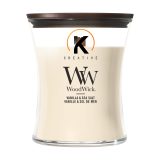 Vue 1 de WoodWick Vanilla & Sea Salt Medium Candle bougie parfumée