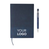 Vue 8 de Set carnet Tarek | Simili-cuir | A5 | Avec stylo bille