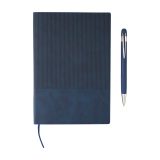 Vue 7 de Set carnet Tarek | Simili-cuir | A5 | Avec stylo bille