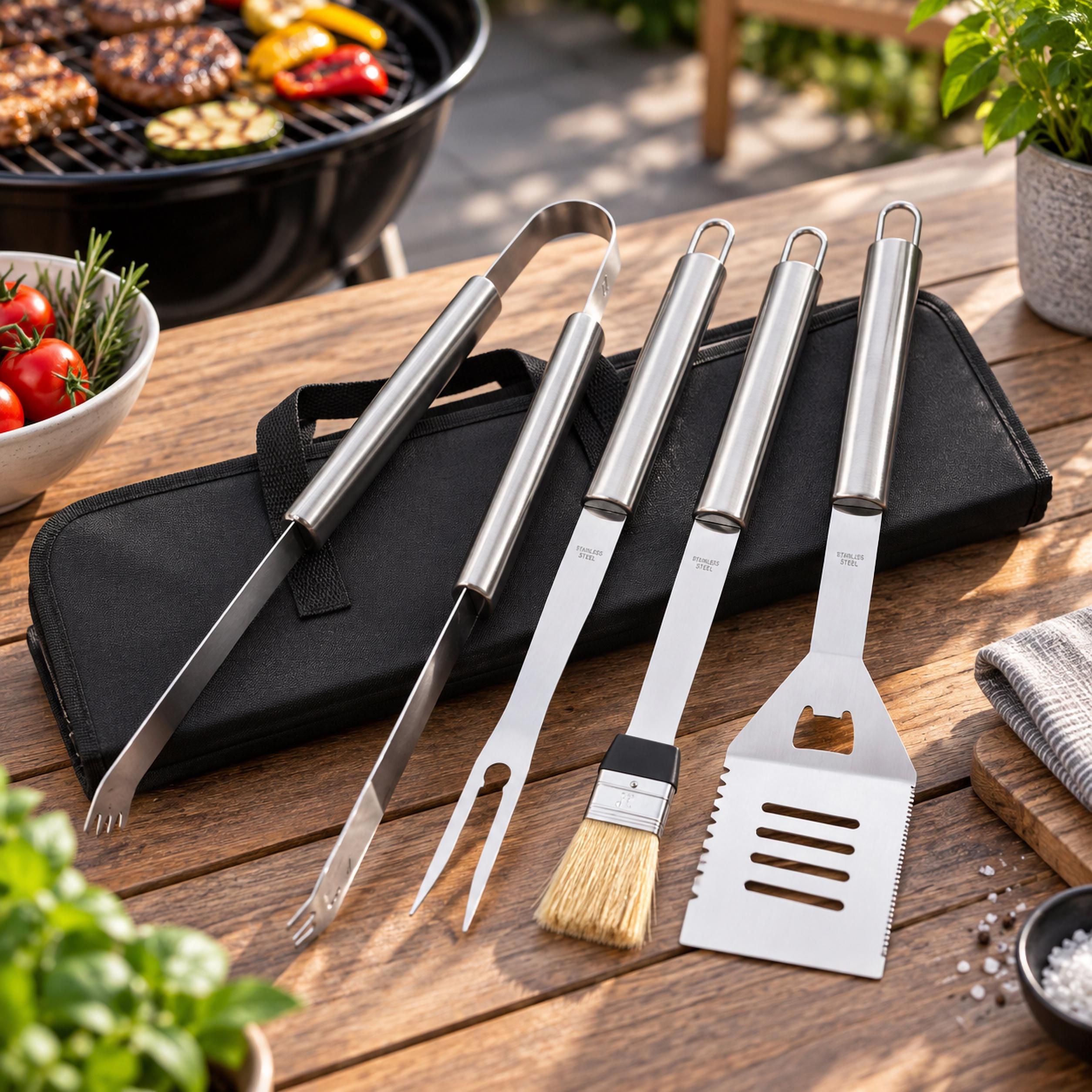 Set barbecue Silas | Inox | 4 pcs